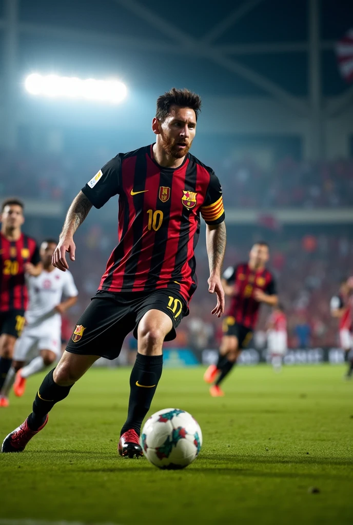 Lionel Messi playing with the Alajuelense Sports League shirt