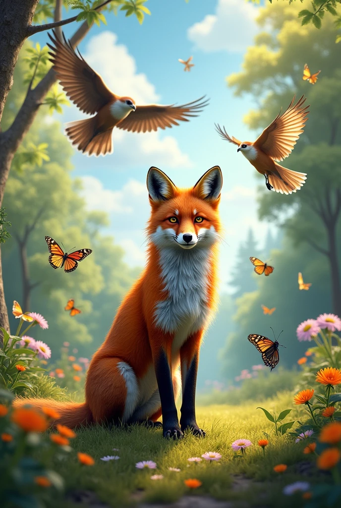 FOX with hawks and butterflies Edit