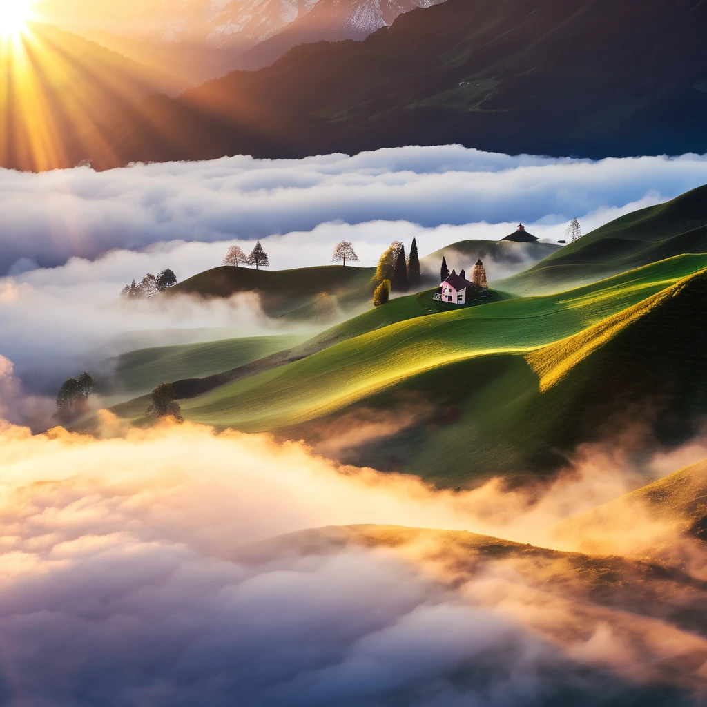 good morning is at peace, a holy world, a sinless, innocent world ((highest quality, 8K, masterpiece: 1.3))