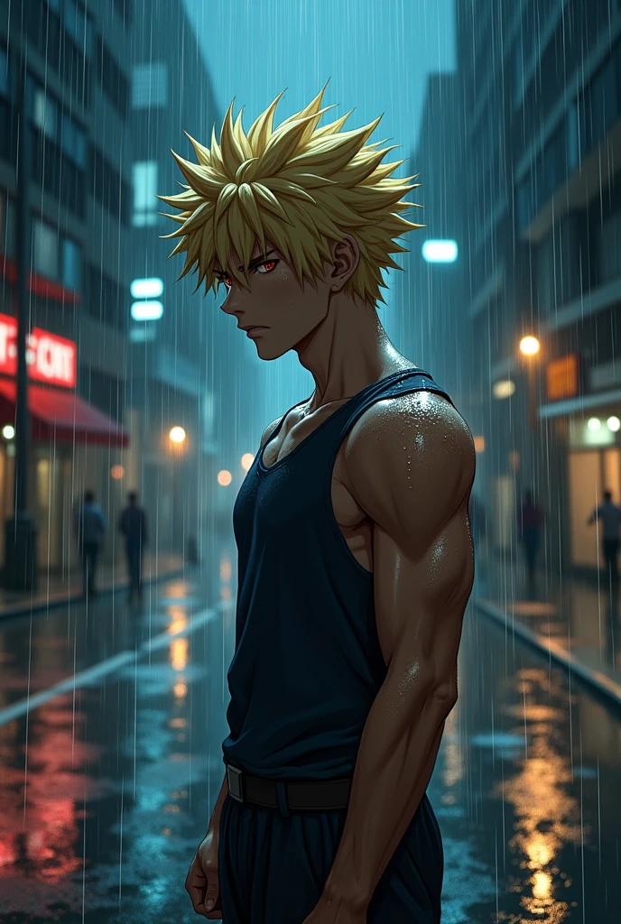 Wet Bakugou Katsuki isn't that angry on the surface