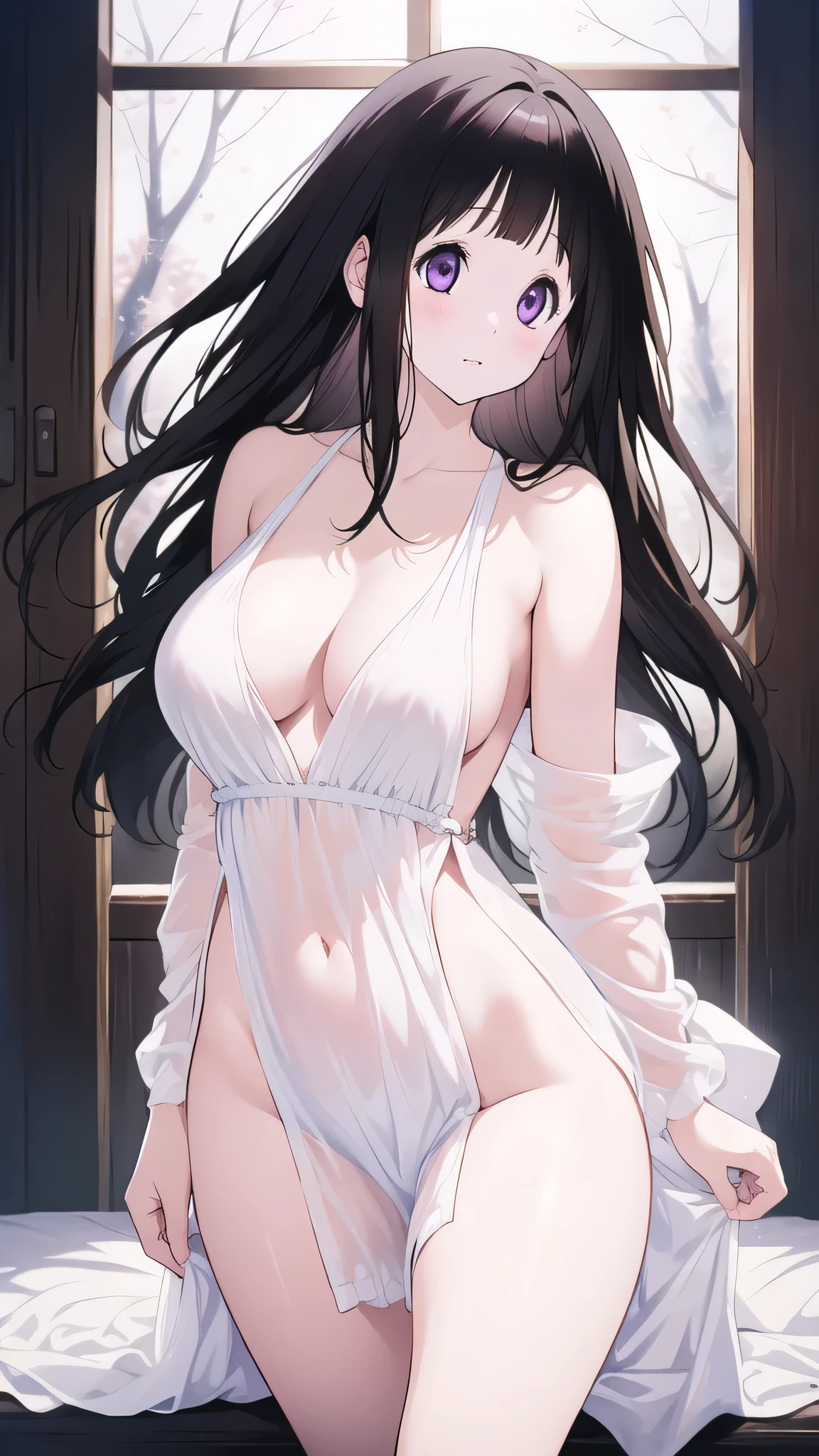 Chitanda，Completely naked，Very white skin，Large Breasts