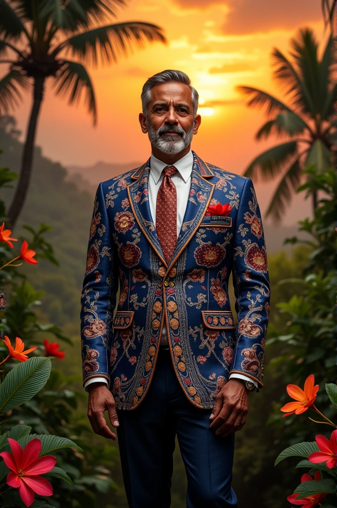 A man in an elegant suit inspired by Honduras