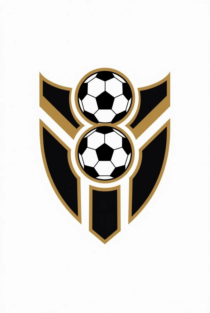A football logo,It's Black and white with gold details,It's called Montmés CF,With a white background to convert it to png