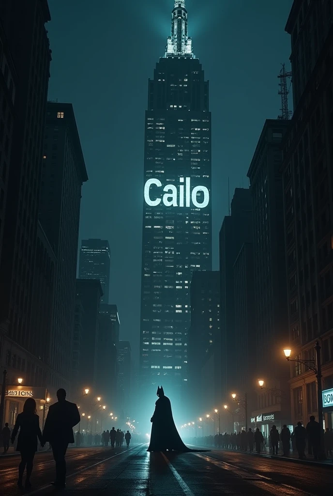 The Batman signal, batsinal, Although, Written "Caio" in place of the bat