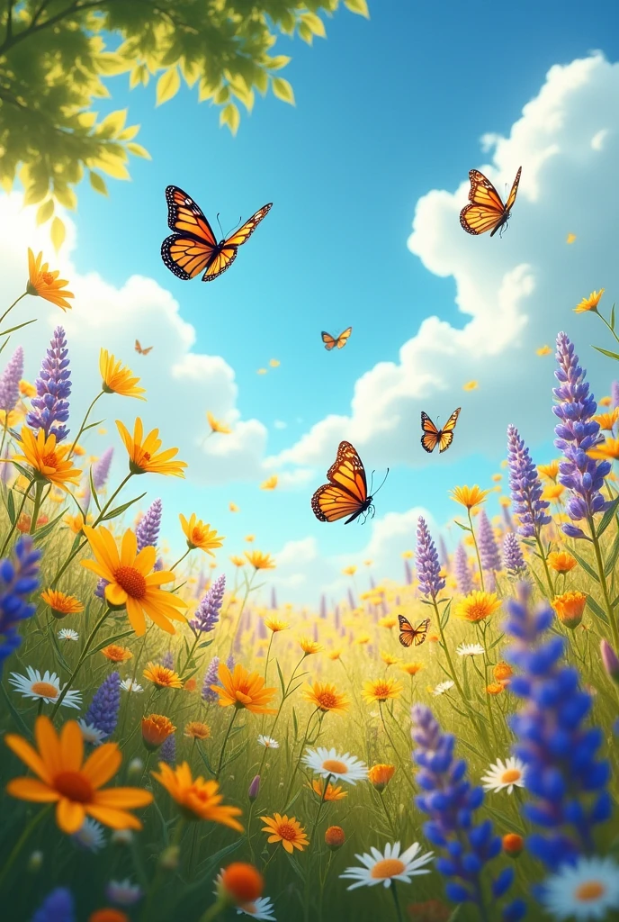 butterflies and flowers