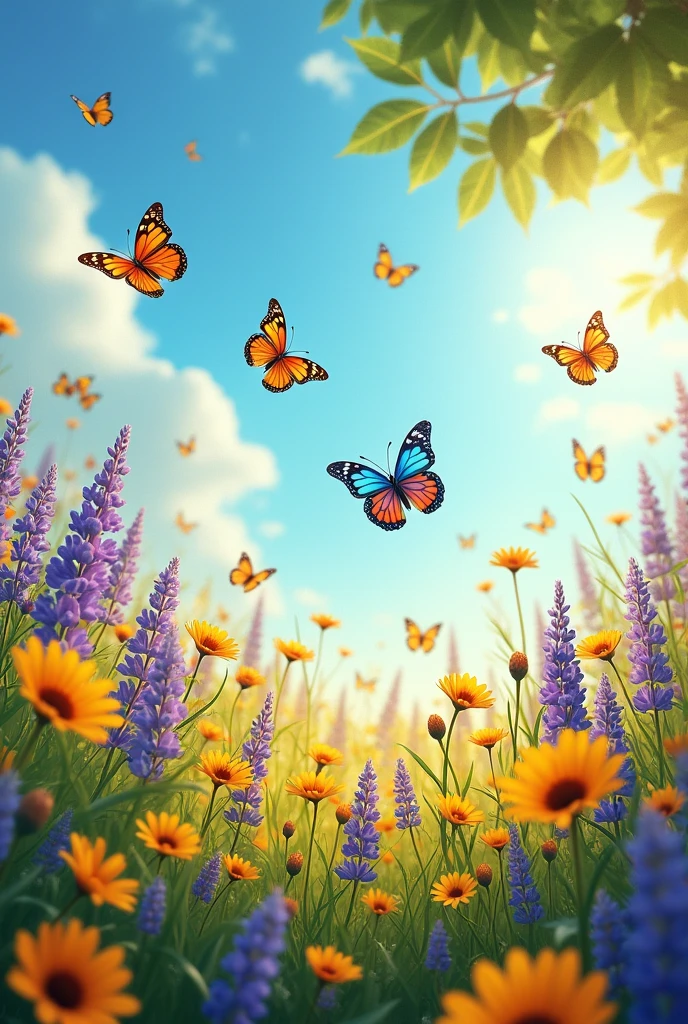 butterflies and flowers