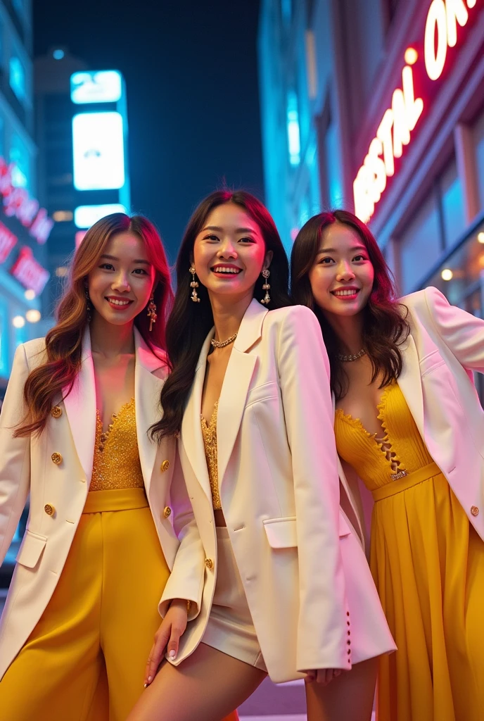 Make a white and yellow kpop group