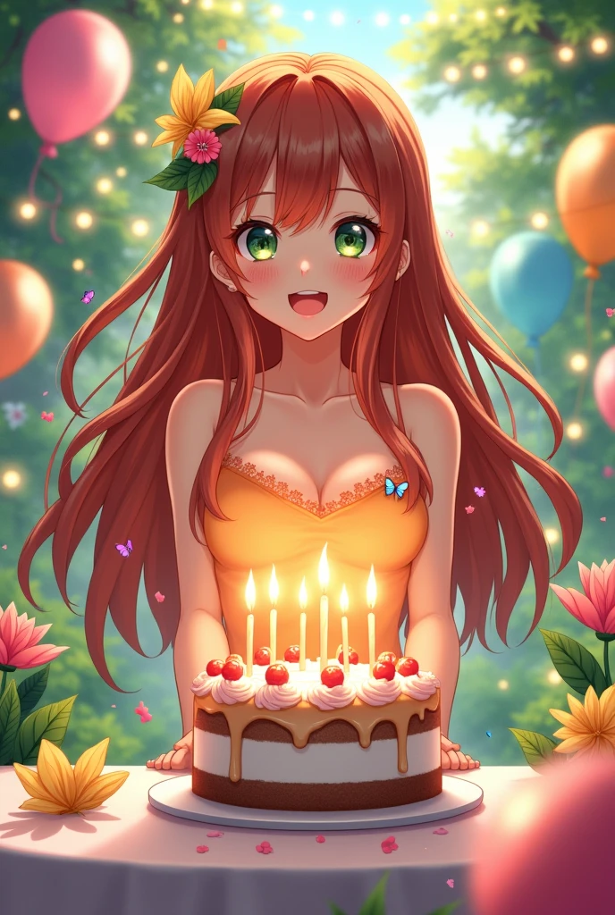 What kind of image do you make for me in which you are anime girl age 34 because your birthday is on 19th August.