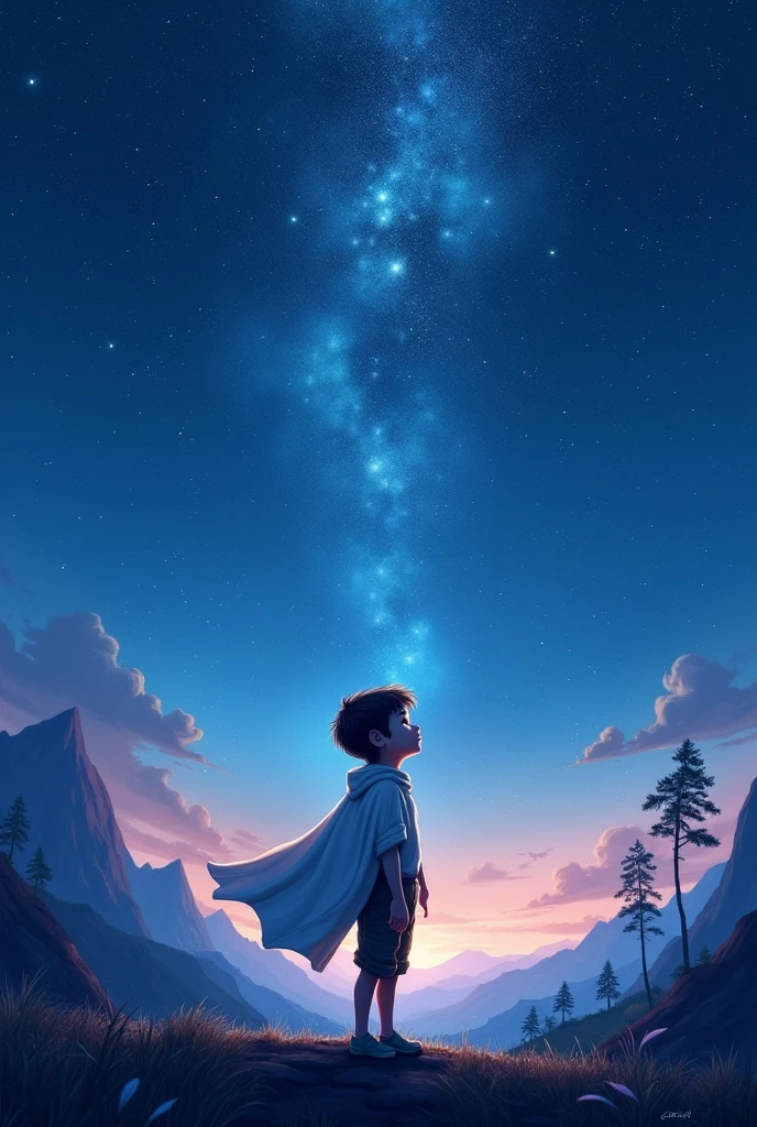 Chico, starry sky, white cloak