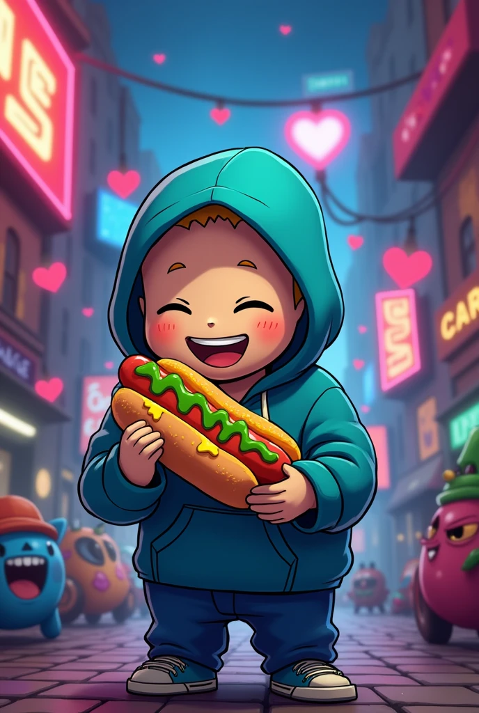 Sans from Undertale eating a hot dog