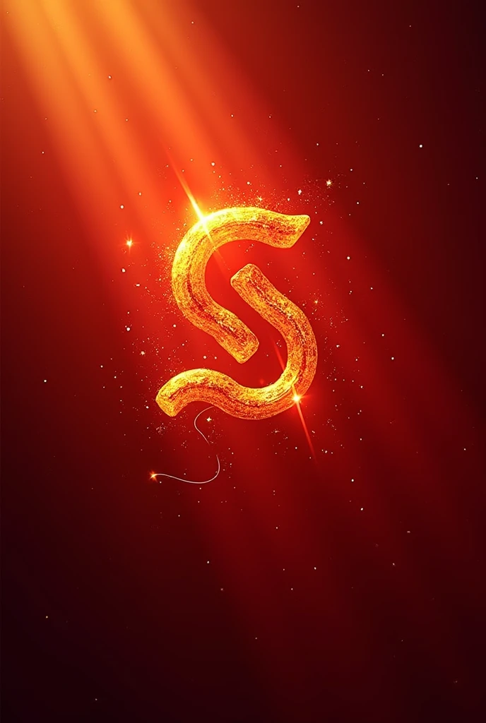 Create a profile picture for my Instagram based on a Fehu prosperity rune, with a red and bright background