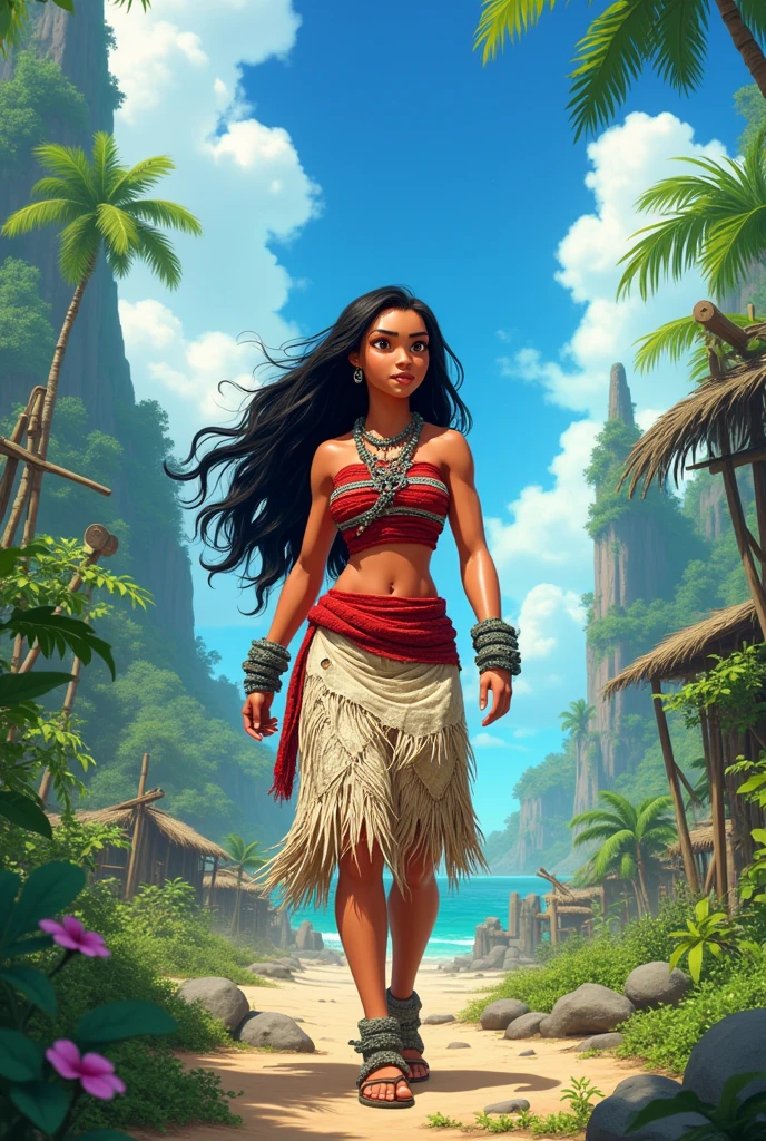 Moana in the world of Dr. Stone anime version
