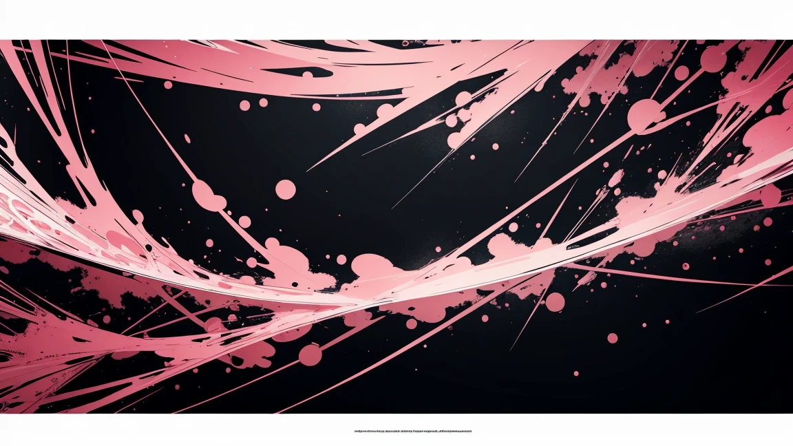 (masterpiece, Highest quality, Very detailed, 8k wallpaper), Abstract color splashes, Black and Pink、Vibrant, sharp、straight