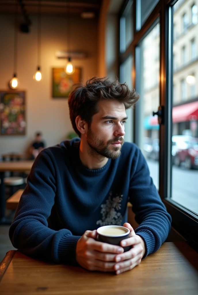 Man drinking coffee