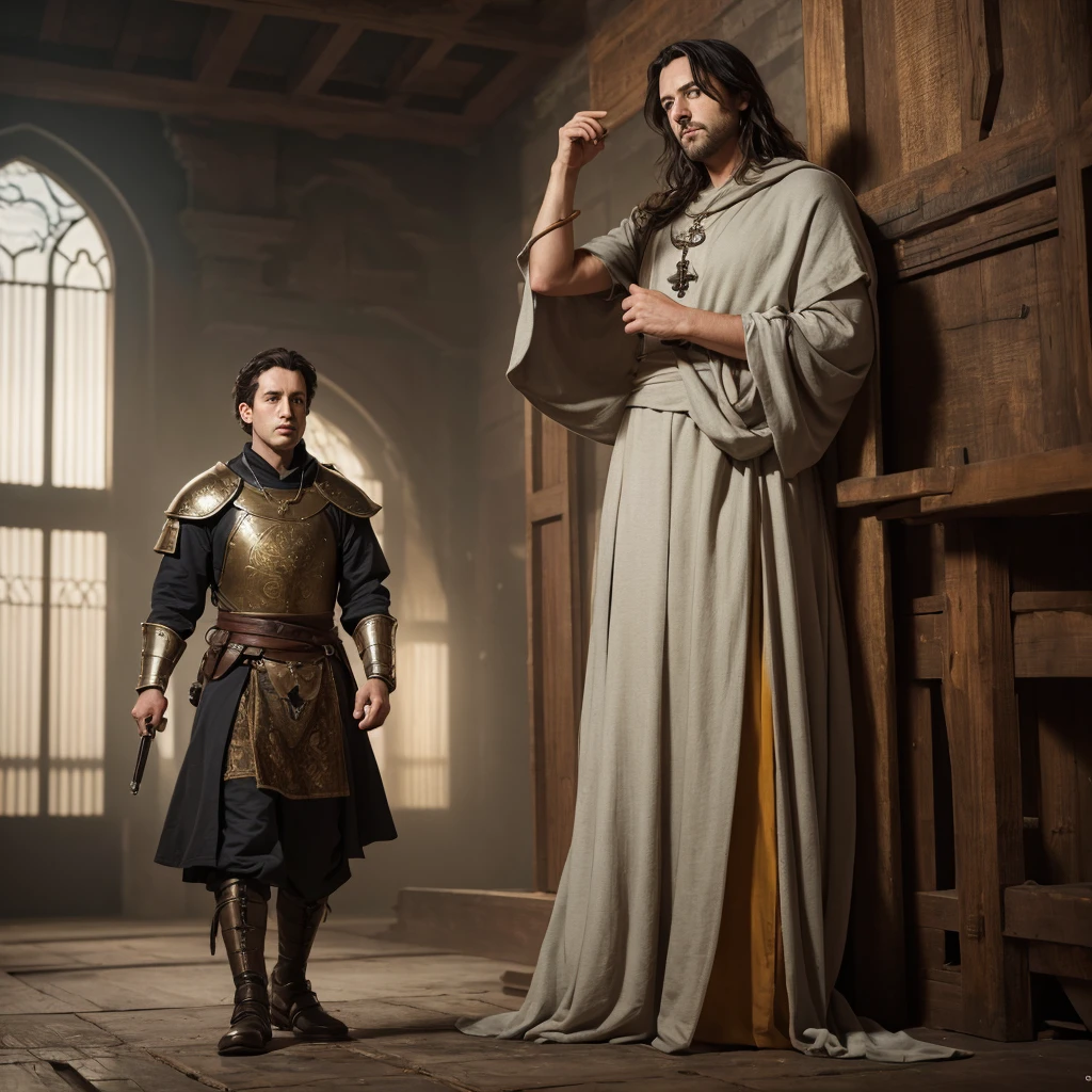 Model shooting style, (Highly detailed CG Unity 8k wallpaper), Full body photos of the most beautiful works of art in the world, Medieval Armor, Professional, majestic oil painting by Ed Blinky, Atey Gailan, Studio Ghibli, Jeremy Mann, Greg Manchess, Antonio Moro, Trending on Art Station, Trending on CGSociety, Complex, Attention to detail, Sharp focus, dramatic, Photorealistic paintings by Midjourney and Greg Rutkowski