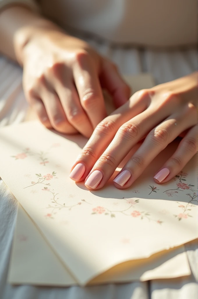 Beautiful Hands、nail、Put your finger on the paper