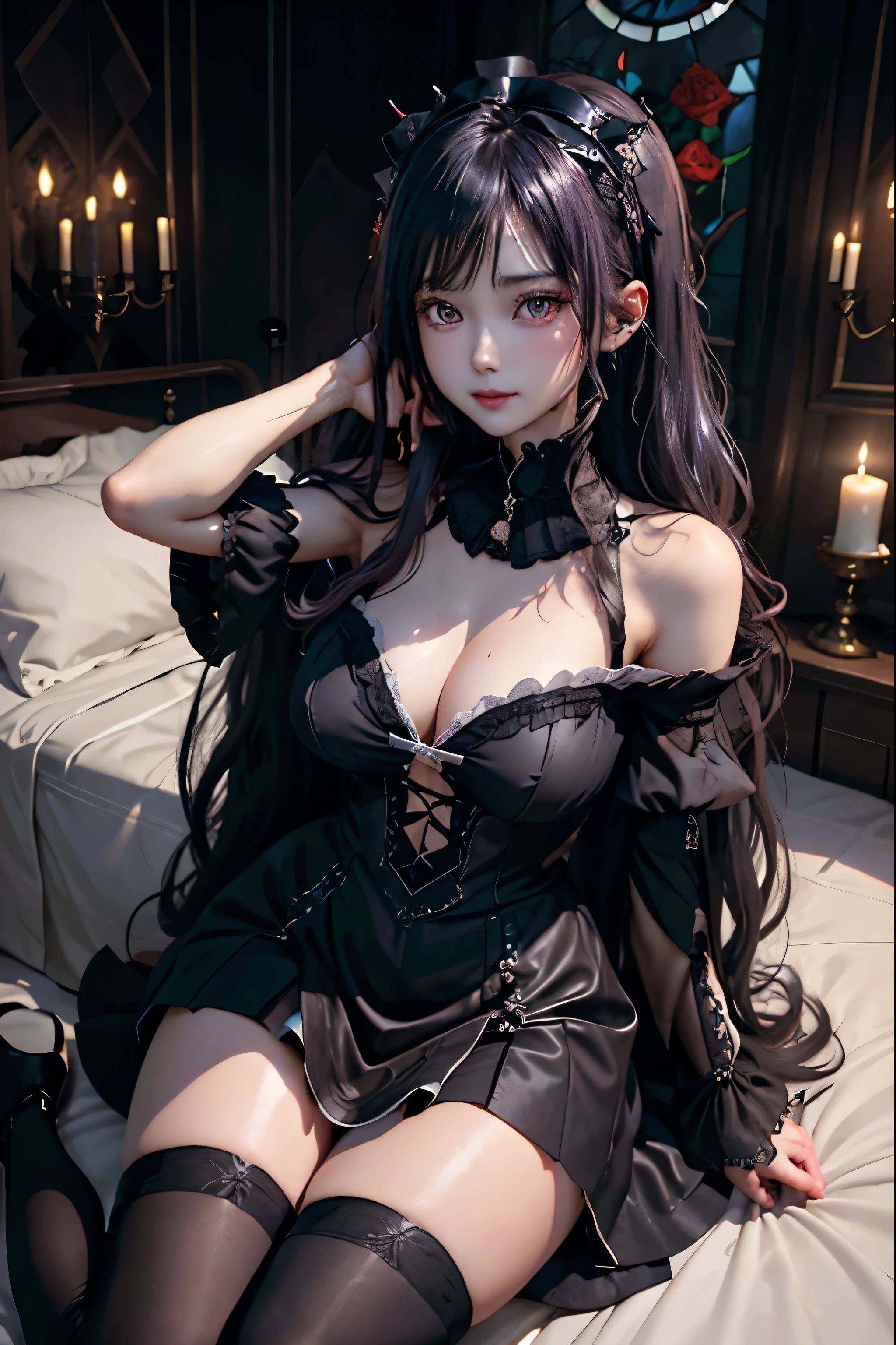 Hard Dark Gothic Makeup、Black dark eyeshadow、sad、Good skin radiance、Dark Gothicメイク、Dark smile、palace、The beauty of fragrance、24-years-old、Expressions of intense sexual pleasure、Embarrassed look、Dark Gothic、Highest quality、Expression of sexual pleasure without pain、Drunk face、Purple maid outfit、mysterious、noble、Loving smile、Twin tail hair、Right eye is blue、Left eye is red、Super tempting pose、Platform heel shoes、Heavy makeup、Gothic Clothing、Silver Hair、Long Hair Straight Hair、Cute Gothic Dresses、Beautiful Face、elegant face、Attractive face、Stained glass background、Chest glistening with sweat、The room is dark、goth long dress、Bell Sleeves、Wizard Sleeve、Decadent look、Sexually excited expression、Wet shiny thigh water、Thighs that are wet and shiny with oil、Background of a room full of roses、Sad look、Rose Maiden、The embroidery is pink、The dress has pink embroidery.、Thigh-high socks、Knee-high socks、Gentle expression、Dark black eyeshadow、Stained glass and rose background、Thighs are a little thin、Female Duo、Female couple、dark church background、Stained glass、Black metal world、Dark Castle、Dark Room、Slender body、gothic long dress、Victorian dress、Small breasts、The bed is covered with roses、Her thighs are shining with sweat、My body is wet and shiny、There is a lot of glitter on the thighs、I am sweating、My thighs are sticky with sweat.、My thighs are glistening with sweat、My whole body is sweaty and shiny、I sweated a lot.、My thighs are sweaty、My wet thighs are glistening with sweat.、There is a lot of sweat shining all over my body、Slender body、I rest my head on the pillow、Sleeping in bed、Beautiful legs、Outstretched legs、Lying in bed、Lying on your back in bed、On all fours、Knee Up、Kneel、Put your arms behind your back、Kneeling on the bed、Super beautiful straight hair、Straight hair to the ends、Straight Perm Hair、Show off your glamorous thighs、Sit on the bed、Ass on the bed、Sitting with legs wide apart、Thighs are a little glamorous、Playing the cello、Have a cello、