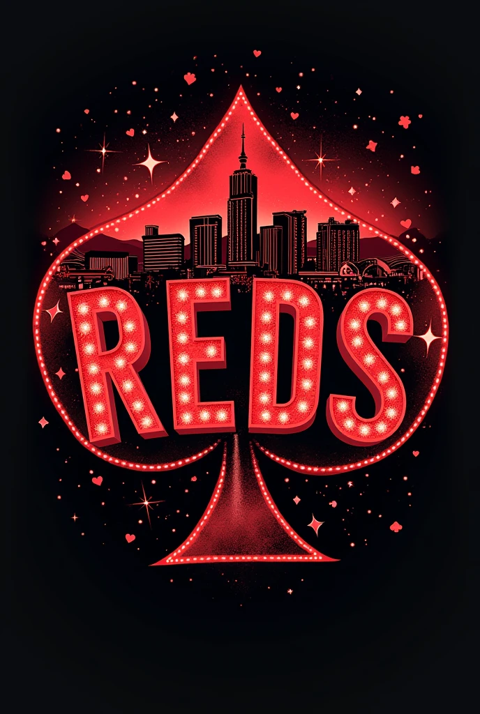 T-shirt design for Las Vegas but with the word REDS and a poker card design. 
