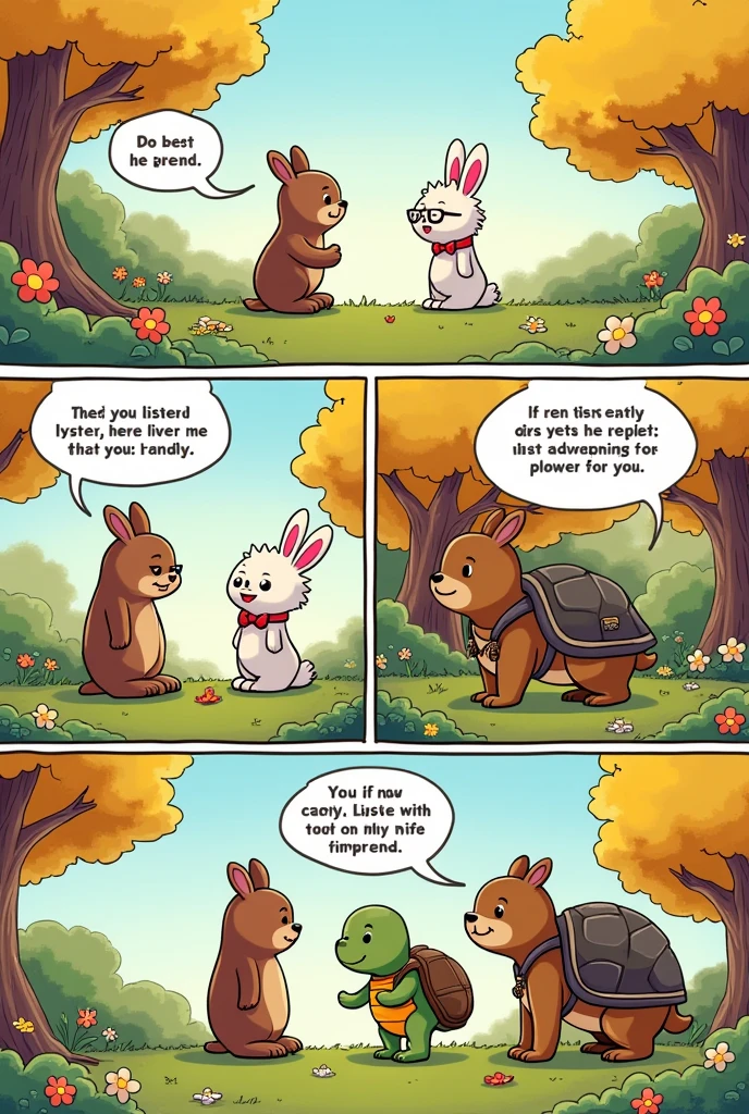 A comic strip with simple drawings about respect
