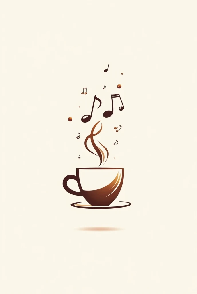 Minimalist logo that evokes coffee and MUSIC for my coffee shop. May it have musical references