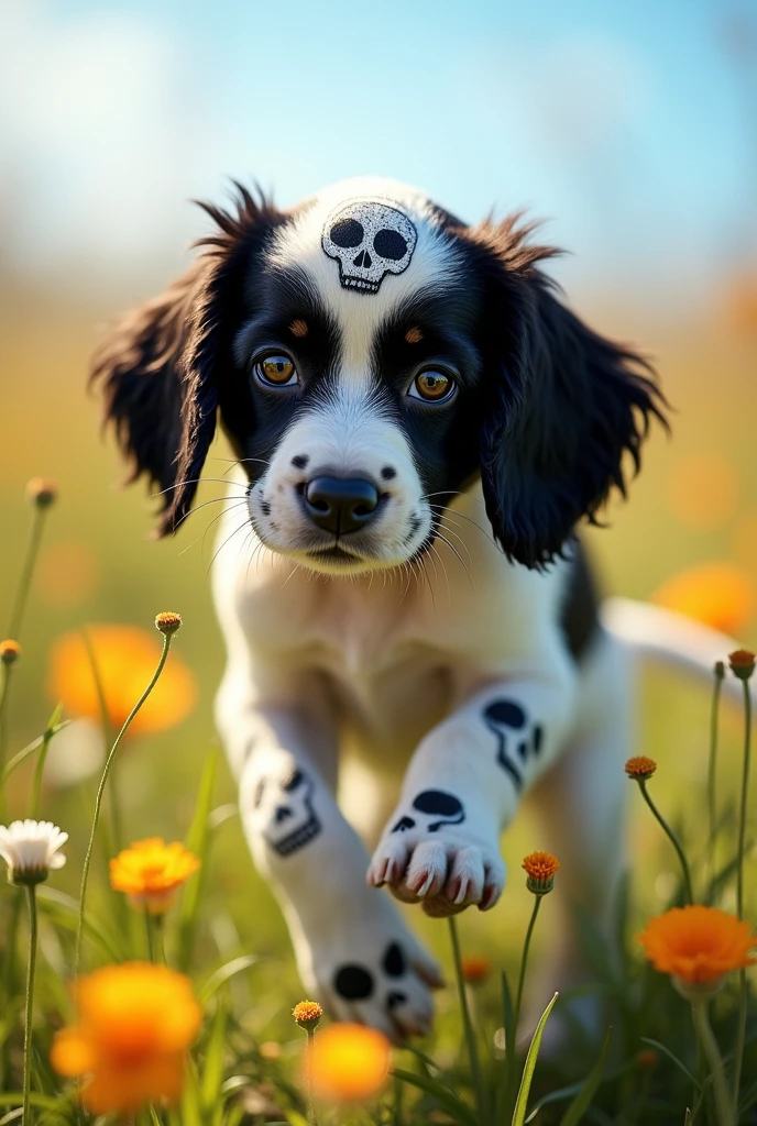 Skull cocker spaniel puppy 
