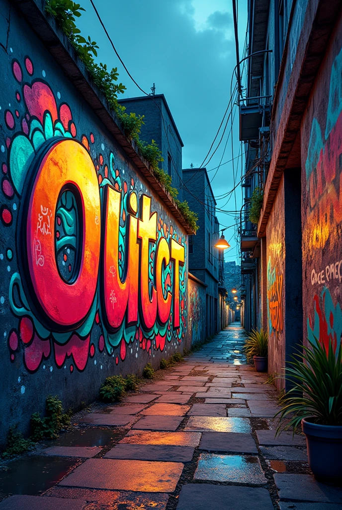 Coating with the words: Intoxicados, outCyT, out Gris y Verde, CyT, out