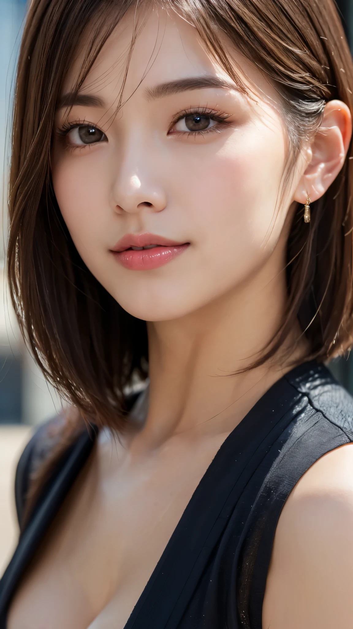 (photorealistic, 32k, RAW photo, best quality: 1.5), (masterpiece:1.3), (absurdres, attractive, ultra high resolution, ultra realistic, highly detailed, golden ratio, ultra detailed, super fucking beautiful detailed face), natural makeup, detailed cloth texture, detailed hair texture, beautiful detailed fullbody, Perfect female body, accurate, Anatomically correct, Highly detailed face and skin texture, (beautiful hands), (realistic skin), (beautiful pale skin:1.1), (Perfect dynamic composition, looking at viewer:1.3), (upper body shot:1.3), ((Japanese Kimono:1.3)),
BREAK,
realistic eyes, beautiful detailed eyes, symmetric eyes, Light Brown eyes, Double eyelids, Thin eyebrows, (Glossy lips:1.4), ((A face with waiting for a kiss, Shy Smile:1.2)), (blush:1.1),
BREAK,
((short hair, bob, Dark blonde hair, bangs:1.2))