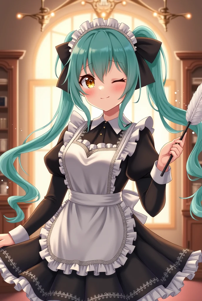 Furina de genshin impact en traje de maid