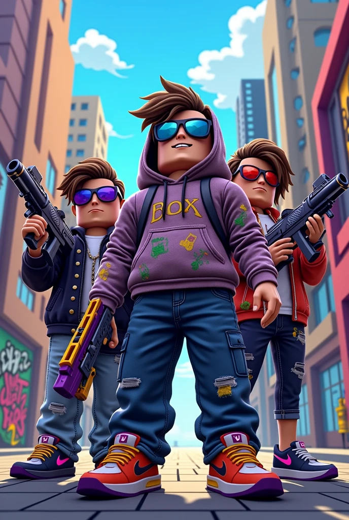 Roblox characters with guns and drip