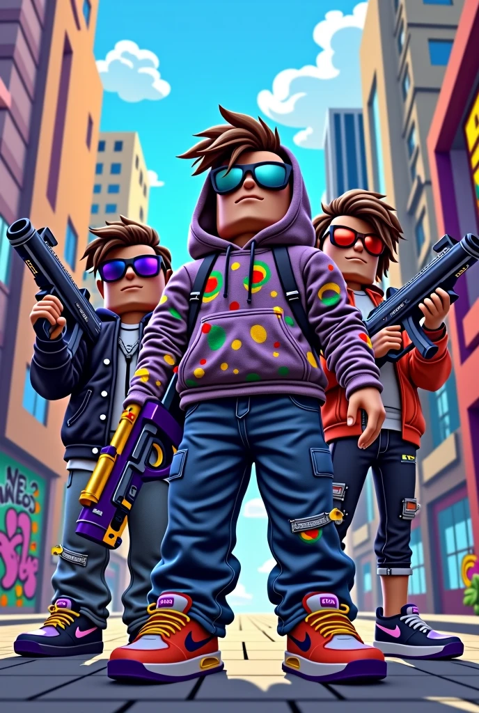Roblox characters with guns and drip