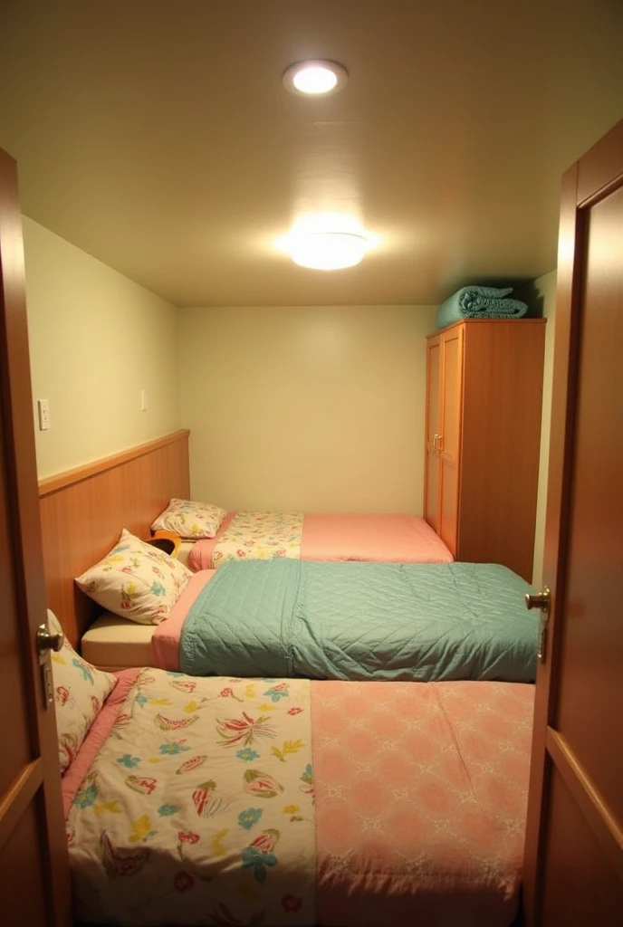 Organizing a small room with 3 large beds, 2 wardrobes