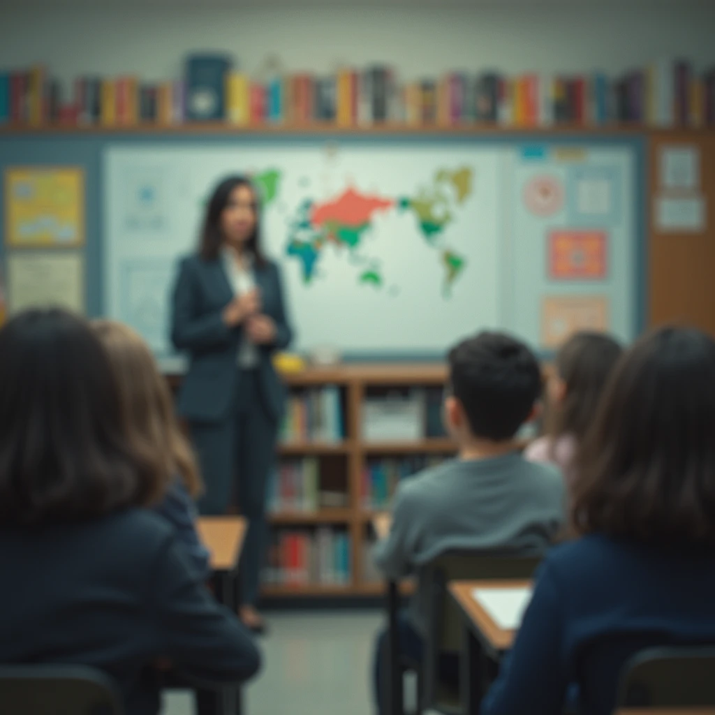 I need a teacher giving classes with the image being completely out of focus and looking serious