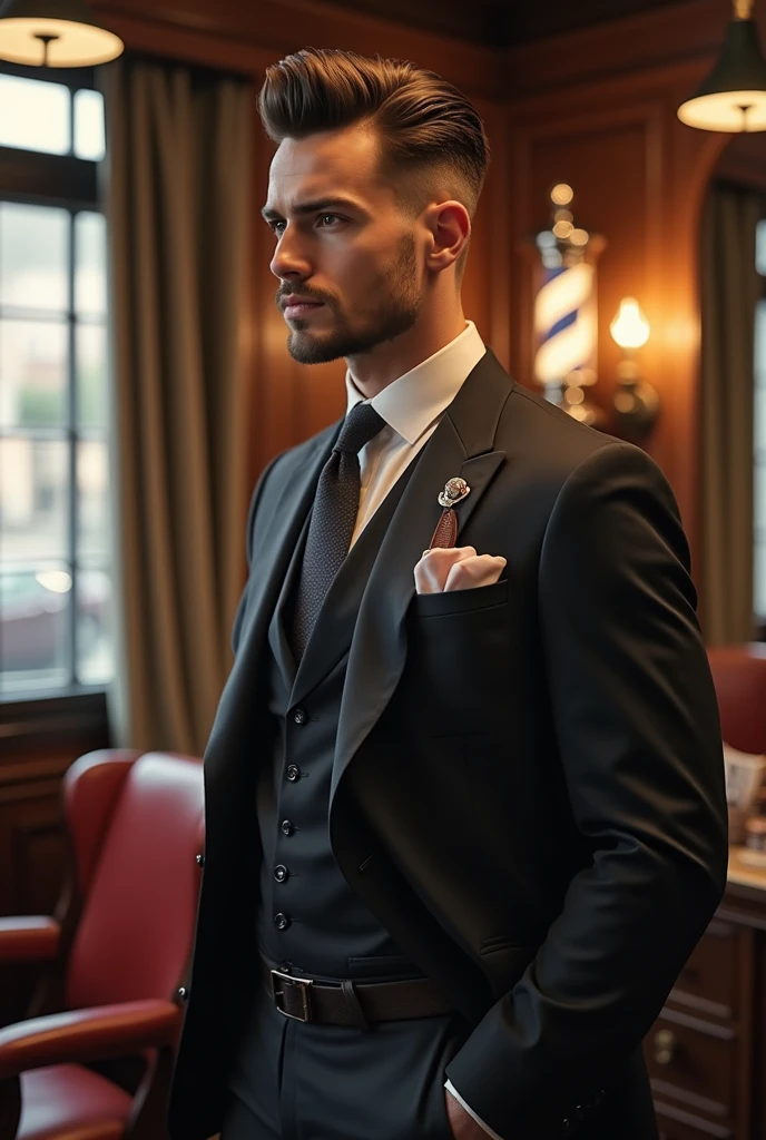 fancy men&#39;s haircut
