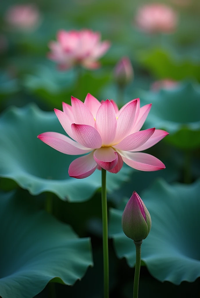 fantasy, magic energy,Thailand、Lotus flowers bloom