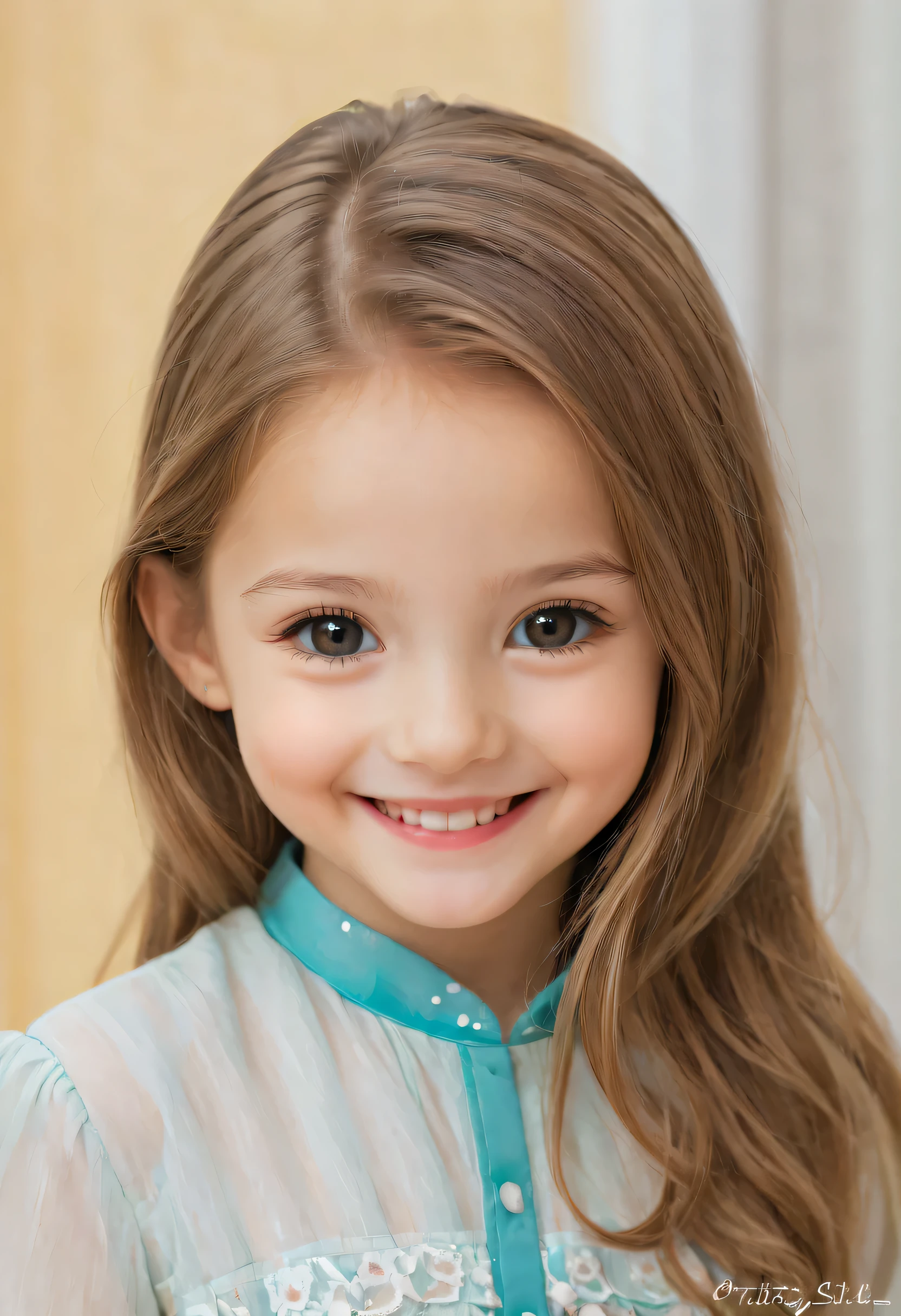 An innocent smile，