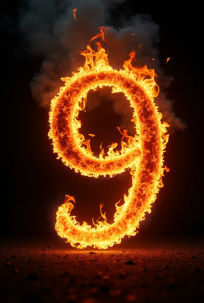 9 WITH THE BLACK BACKGROUND
ON FIRE