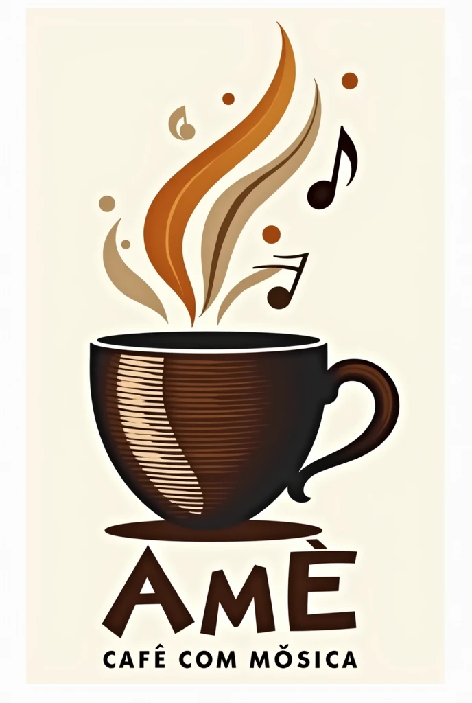 It's obvious that the logo should refer to coffee and MUSIC for my cafe. May it have musical references. The name of the cafe is AME - CAFE COM MÚSICA. no back ground. May it not be a cup with musical notes floating
