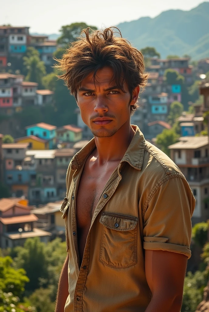 Mexican 19 year old man wearing open vest and  naked and bottomless