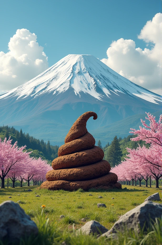 Mount Fuji made of poop