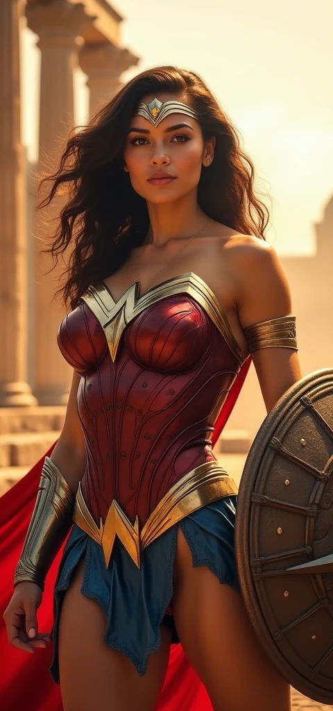 To place the face on Wonder Woman's body