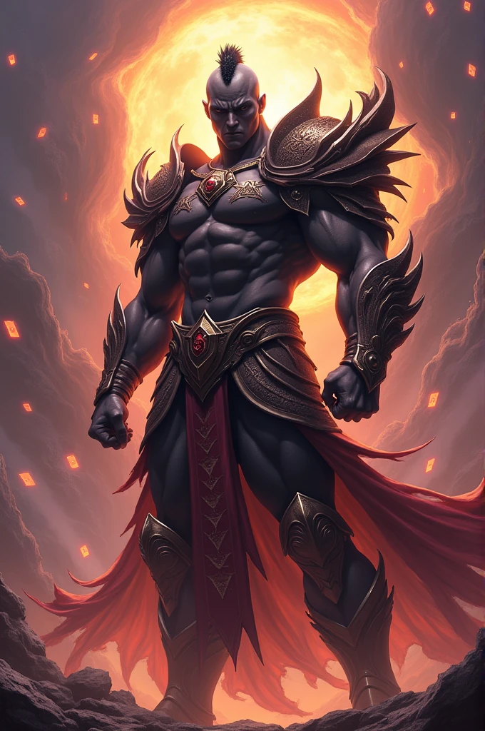 Muscular black duelist from Yugi Oh