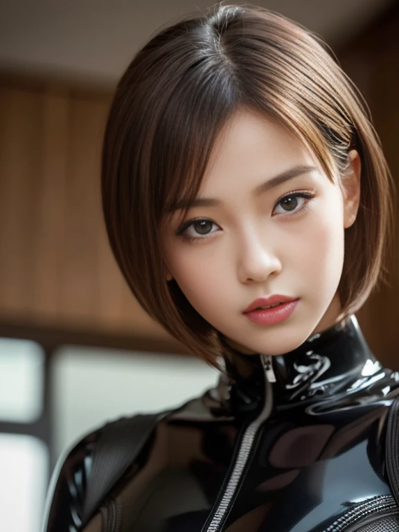 (RAW Photos:1.2)、Highest quality、Beautiful detailed girl、Tight Latex Suit、Latex bodysuit, Laughter、Highly detailed eyes and face、Beautiful and fine details、Large file size、High resolution、High resolution、8k wallpaper details、Highly detailed Ticker uniform 8K wallpaper、Light on the face、Cinema Lighting、18-year-old girl、Sexy pose、(Photorealism:1.4)、Awareness-raising、Surrealism、 From below、Super Detail、masterpiece