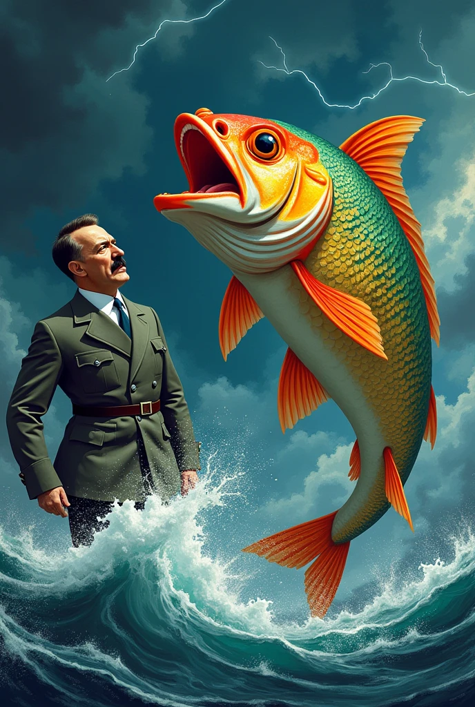 A fish fighting against ??????
