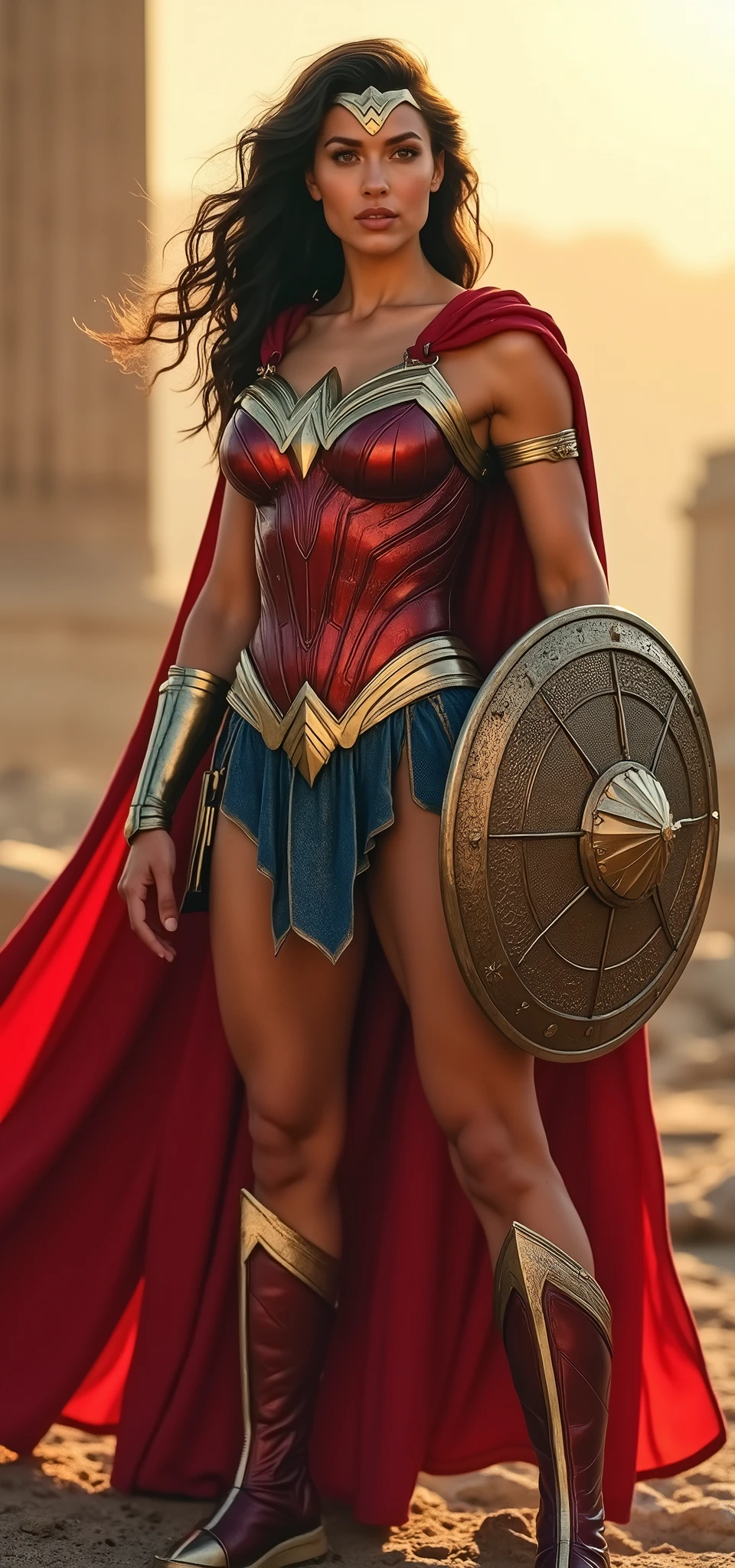 To place the face on Wonder Woman's body 
