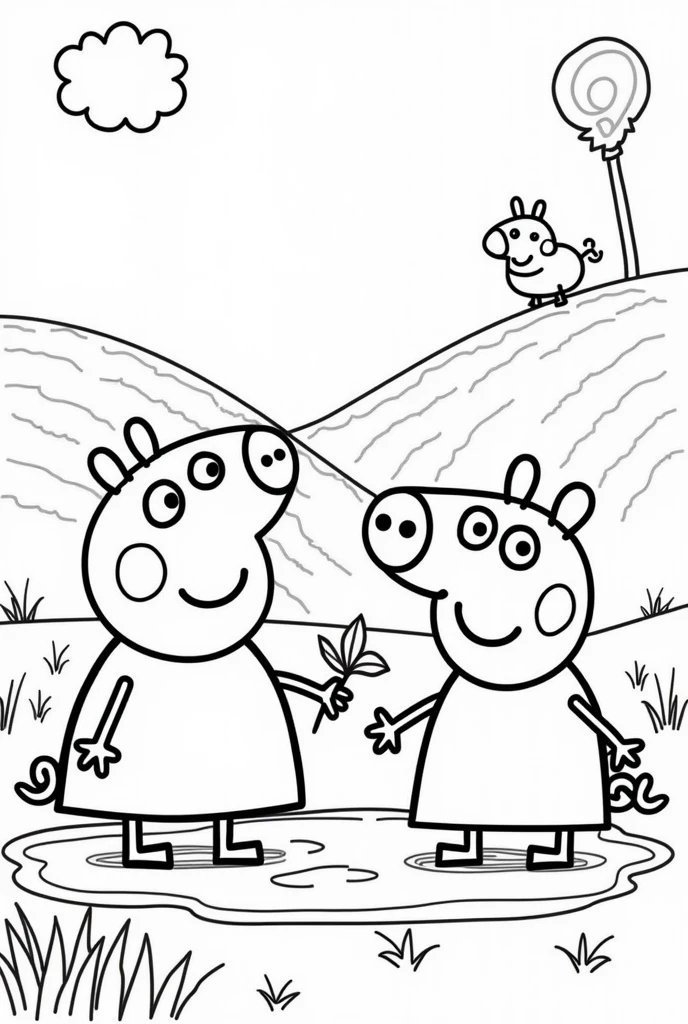 Create coloring pages of peppa pig, all in black and white
I need about 15