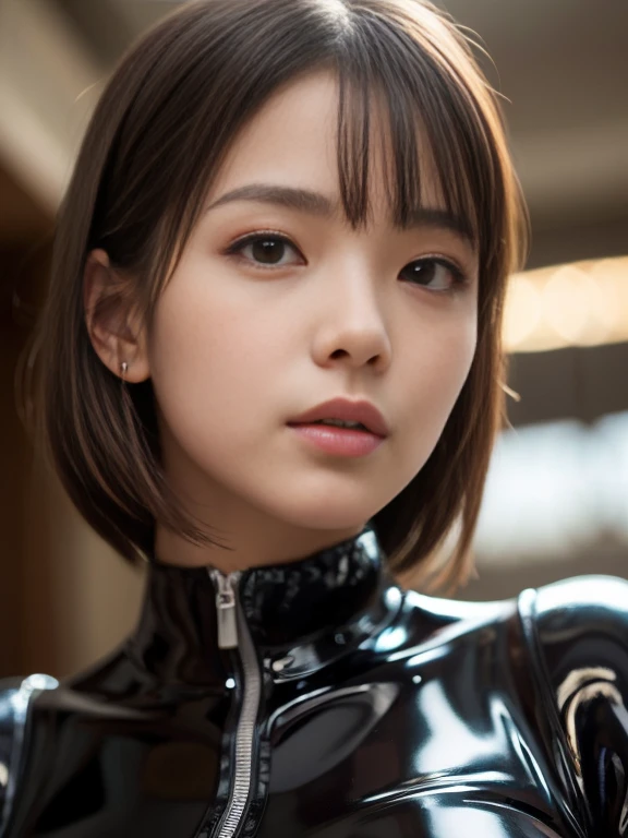(RAW Photos:1.2)、Highest quality、Beautiful detailed girl、Tight Latex Suit、Latex bodysuit, Laughter、Highly detailed eyes and face、Beautiful and fine details、Large file size、High resolution、High resolution、8k wallpaper details、Highly detailed Ticker uniform 8K wallpaper、Light on the face、Cinema Lighting、18-year-old girl、Sexy pose、(Photorealism:1.4)、Awareness-raising、Surrealism、 From below、Super Detail、masterpiece
