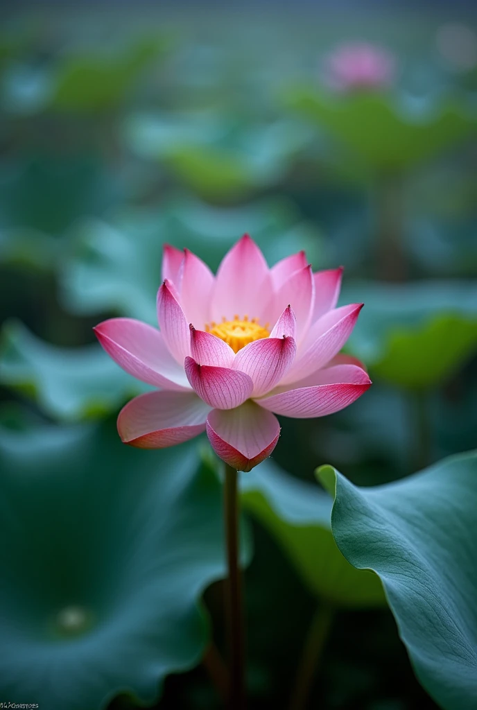 Flowers, lotus flowers, lake, rain