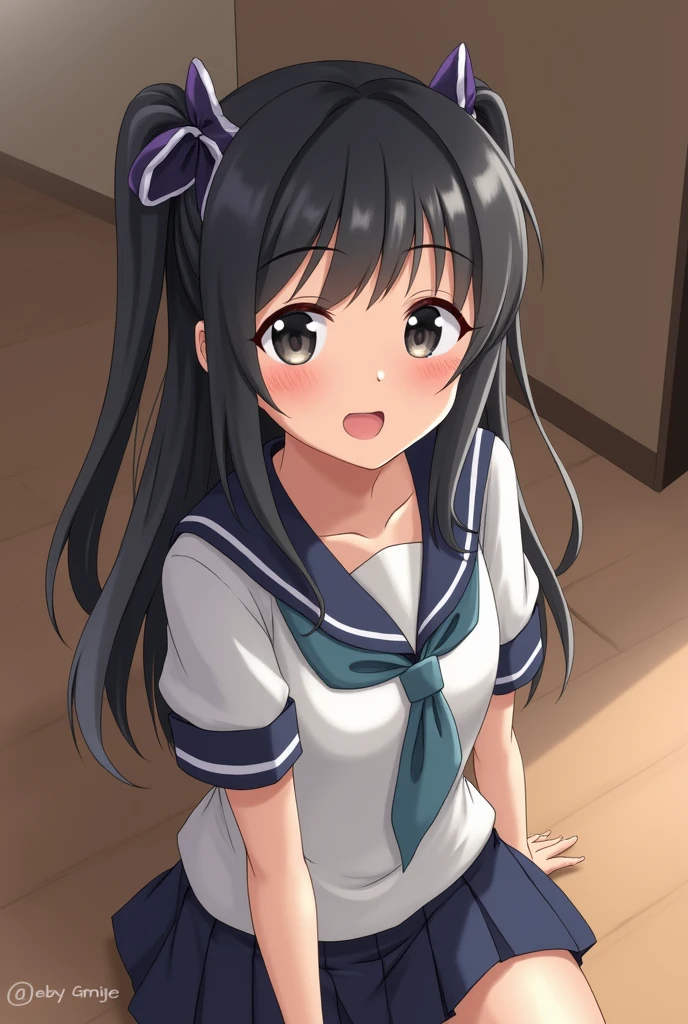 Japanese schoolgirl giving a blowjob