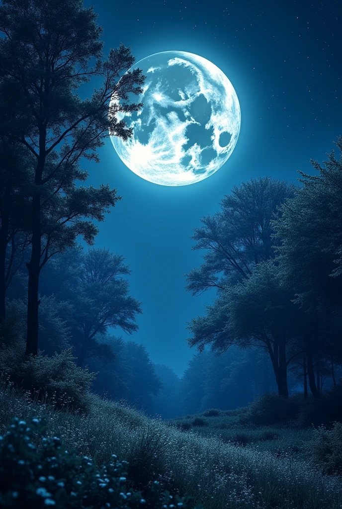 lua cheia no ceu,silence covers the dark night, dreams in bloom