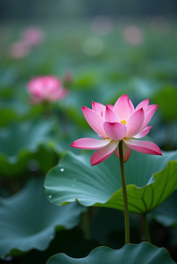 Flowers, lotus flowers, lake, rain